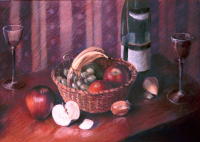 Still Life with Onions, Pastel on Paper, 15 x 22