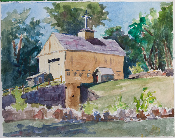The barn on the Artemas Ward property in Shrewsbury